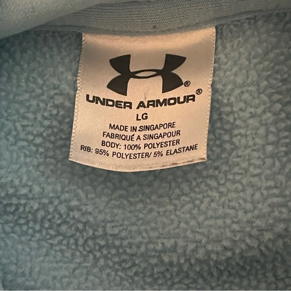 Under Armour Hoodie Women Large Turquoise ‎ Drawstring Embroidered Logo Pockets - Picture 3 of 6